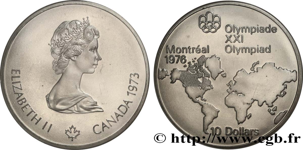CANADA 10 Dollars JO Montréal 1976 “skyline” de Montréal 1973  MS 