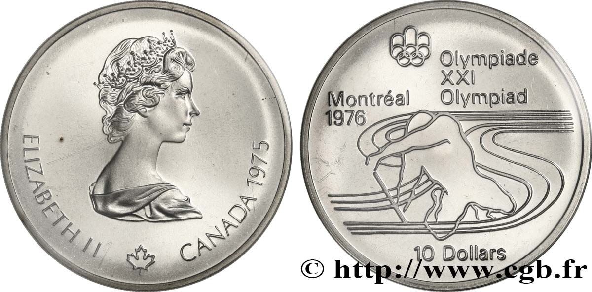 CANADA 10 Dollars JO Montréal 1976 canoë 1975  FDC 