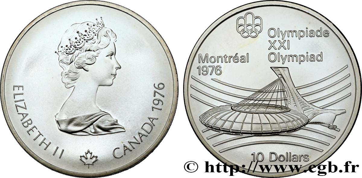 CANADá
 10 Dollars JO Montréal 1976 stade olympique 1976  FDC 