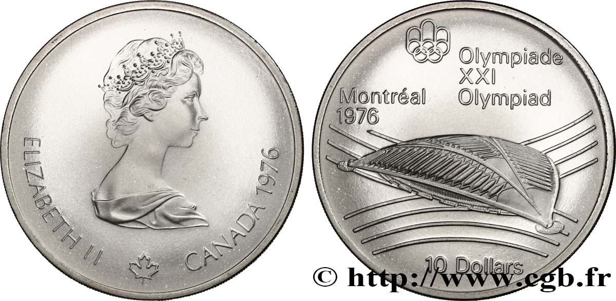 CANADá
 10 Dollars JO Montréal 1976 vélodrome olympique 1976  FDC 
