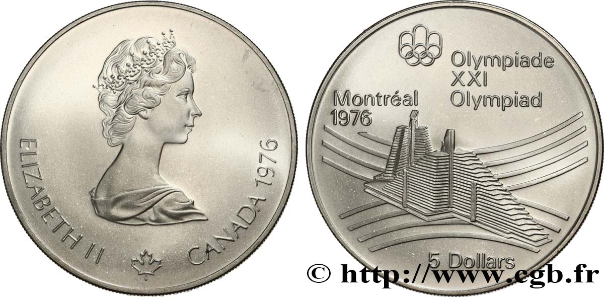 CANADá
 5 Dollars JO Montréal 1976 village olympique 1976  FDC 