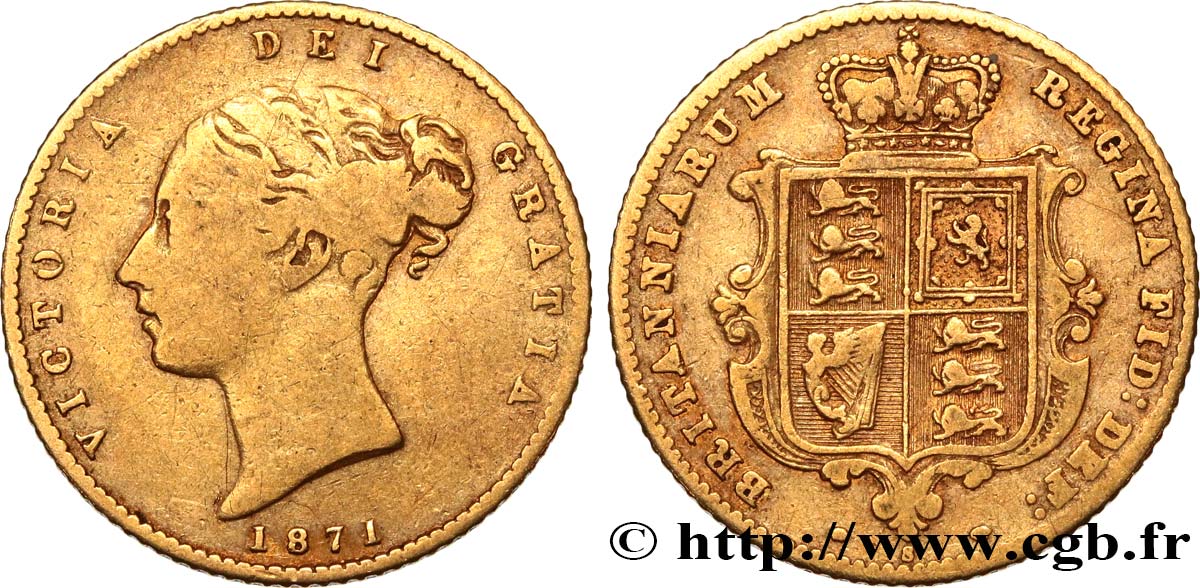 ORO, PALADIO Y PLATINO INVERSIÓN 1/2 Souverain Victoria 1871 Londres RC+/BC 