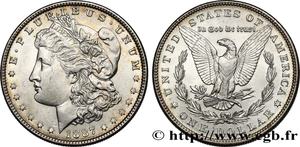 ÉTATS-UNIS D AMÉRIQUE 1 Dollar Morgan 1887 Philadelphie SC 