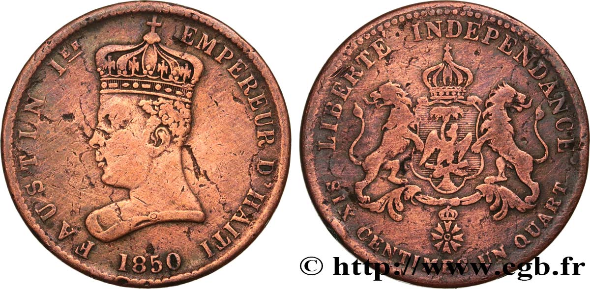 HAITI 6 Centimes 1/4 Empereur Faustin Ier 1850  BC 