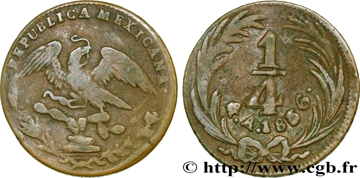 MESSICO 1/4 Real 1836 Mexico MB 