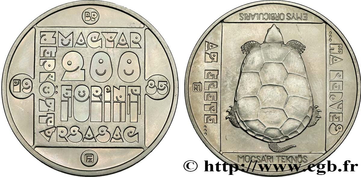 HUNGARY 200 Forint Proof tortue 1985  MS 