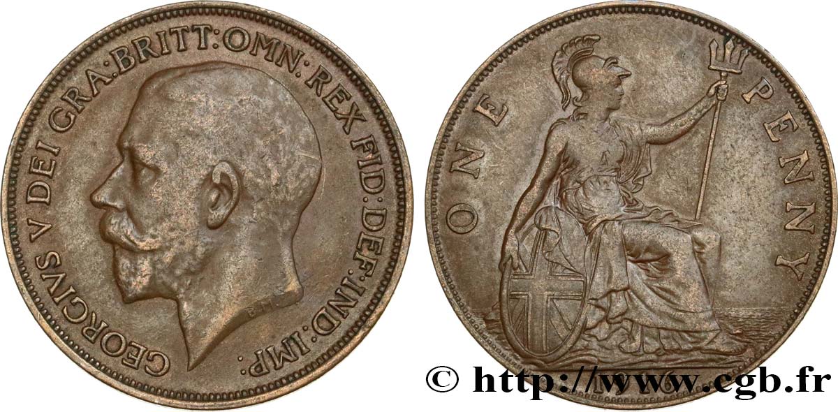 ROYAUME-UNI 1 Penny Georges V 1916  TB+ 