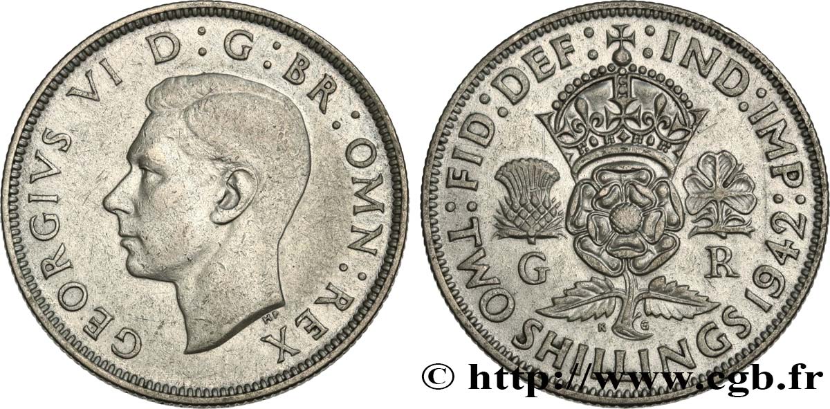 REGNO UNITO 1 Florin (2 Shillings) Georges VI 1942  BB 