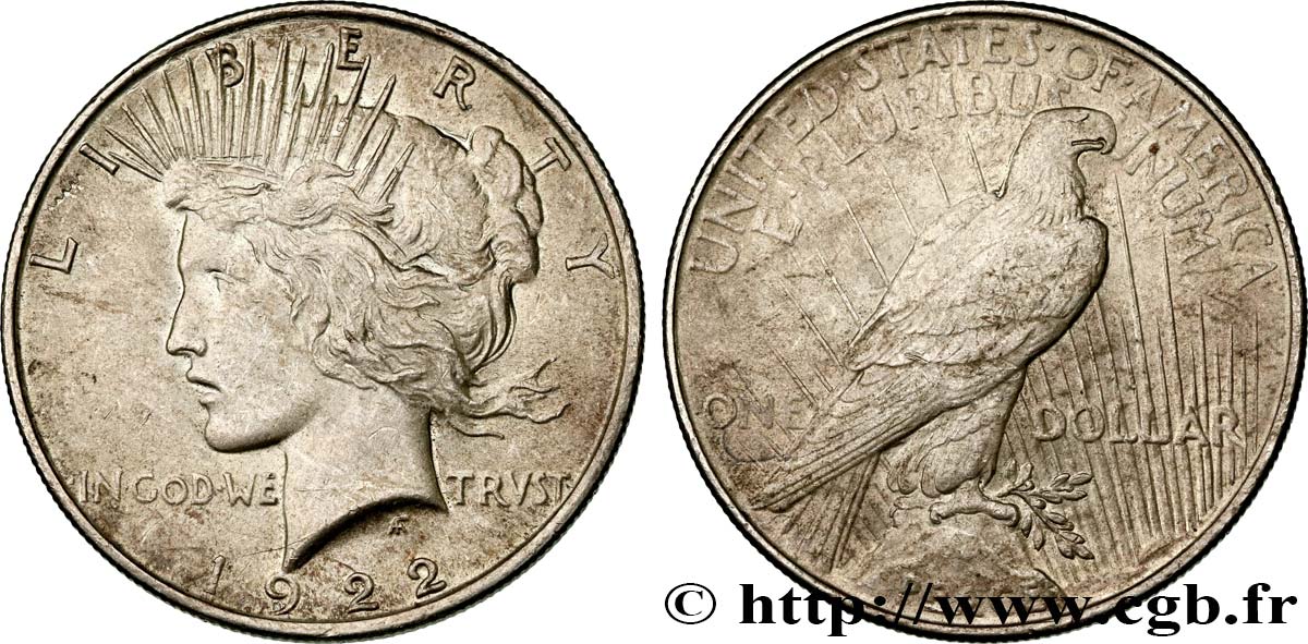 ESTADOS UNIDOS DE AMÉRICA 1 Dollar Peace 1922 Philadelphie EBC 