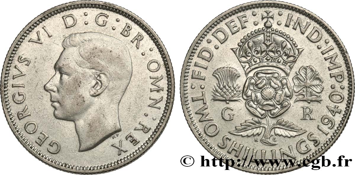 ROYAUME-UNI 1 Florin (2 Shillings) Georges VI 1940  TTB+ 