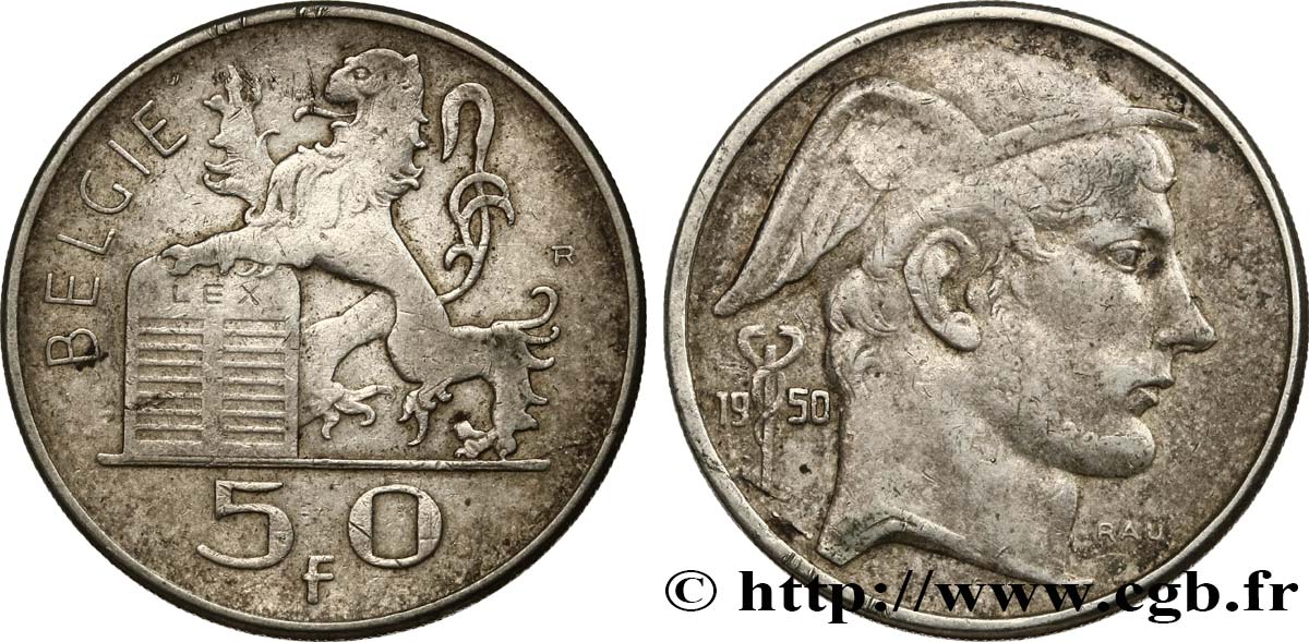 BELGIQUE 50 Francs légende flamande 1950  TTB 