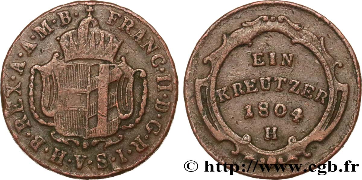 ALEMANIA - AUSTRIA ANTERIOR 1 Kreutzer 1804 Günzburg MBC 