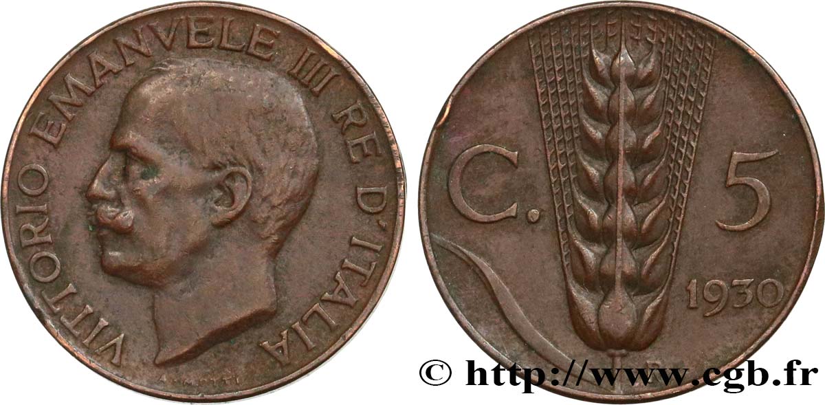 ITALIEN 5 Centesimi  Victor Emmanuel III 1930 Rome - R SS 