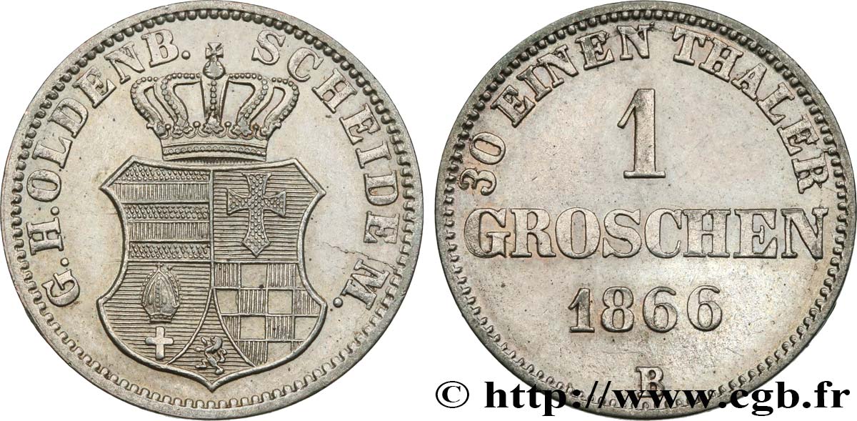 GERMANIA - OLDENBURG 1 Groschen 1866  SPL 