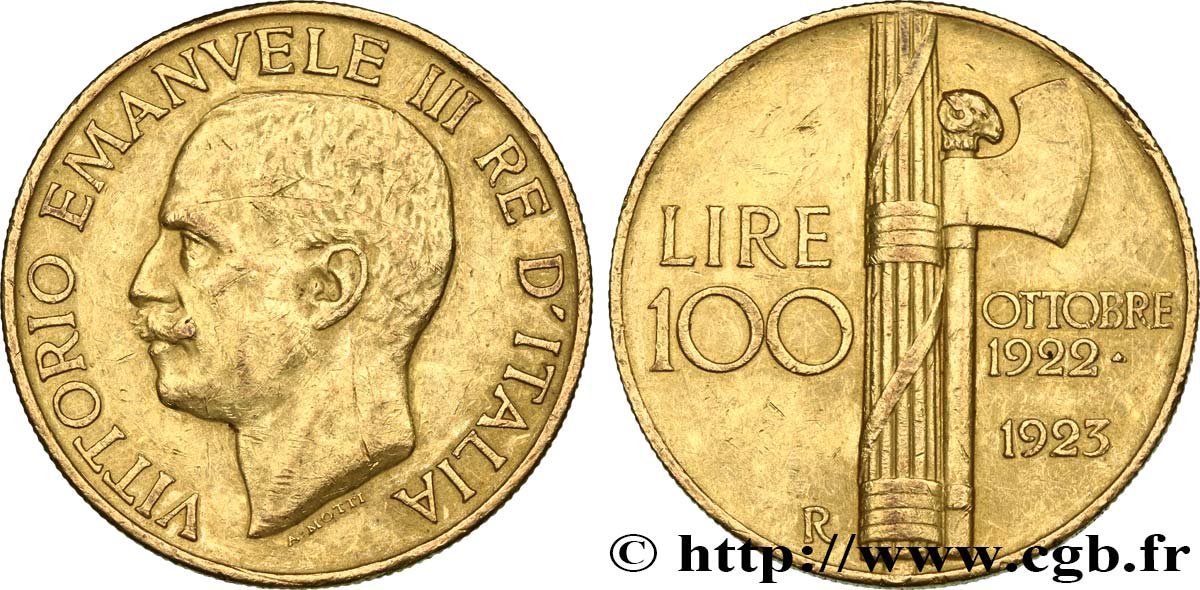 ITALIA - REGNO D ITALIA - VITTORIO EMANUELE III 100 Lire 1923 Rome BB 