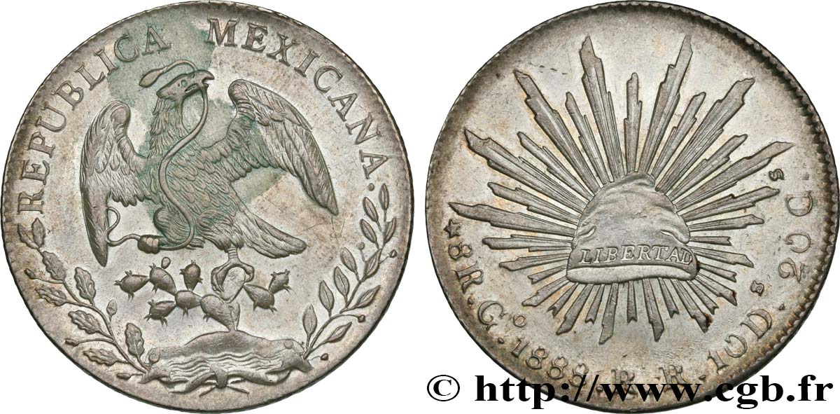 MEXIKO 8 Reales Aigle 1888 Guanajuato - G° VZ 