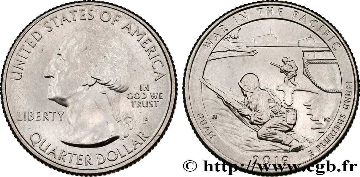 UNITED STATES OF AMERICA 1/4 Dollar Pacific National Historical Park - Guam 2019 Philadelphie MS 