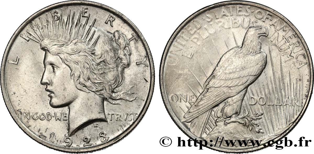 STATI UNITI D AMERICA 1 Dollar Peace 1923 Philadelphie SPL 