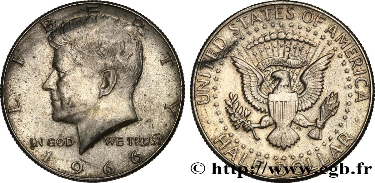 STATI UNITI D AMERICA 1/2 Dollar Kennedy 1966 Philadelphie q.SPL 