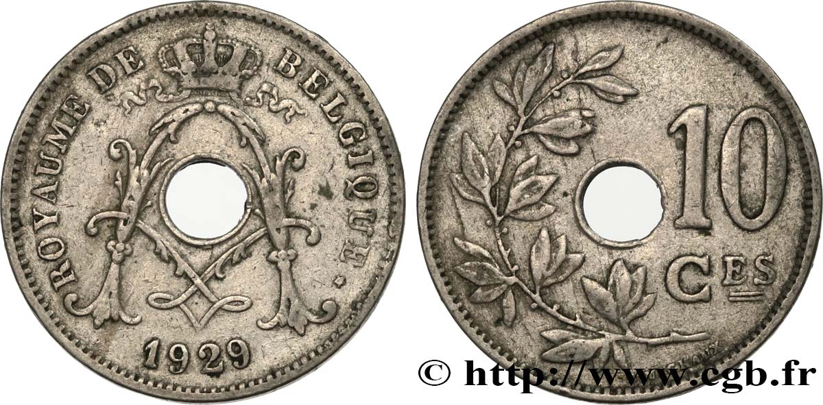 BELGIQUE 10 Centimes 1929  TTB 