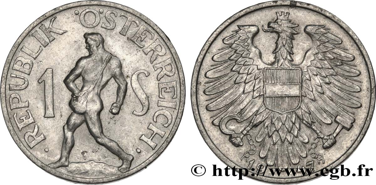 AUSTRIA 1 Schilling aigle / semeur 1947  EBC 