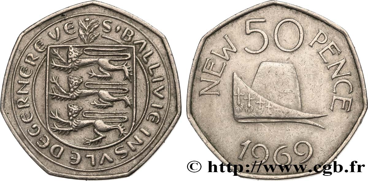 GUERNSEY 50 New Pence 1969  EBC 