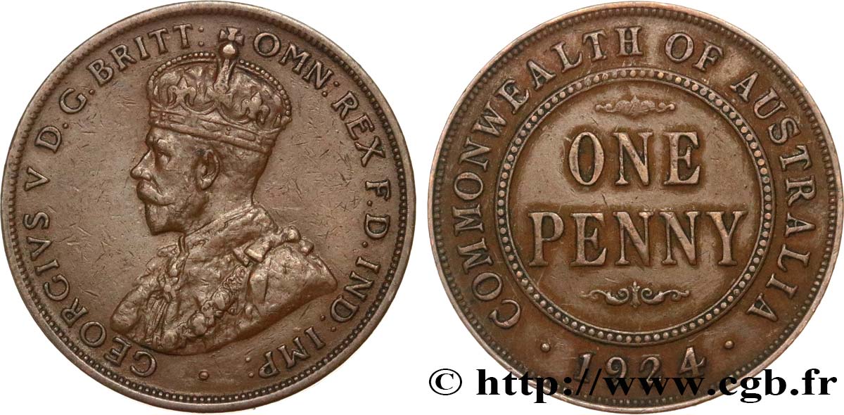 AUSTRALIEN 1 Penny Georges V 1924  SS 