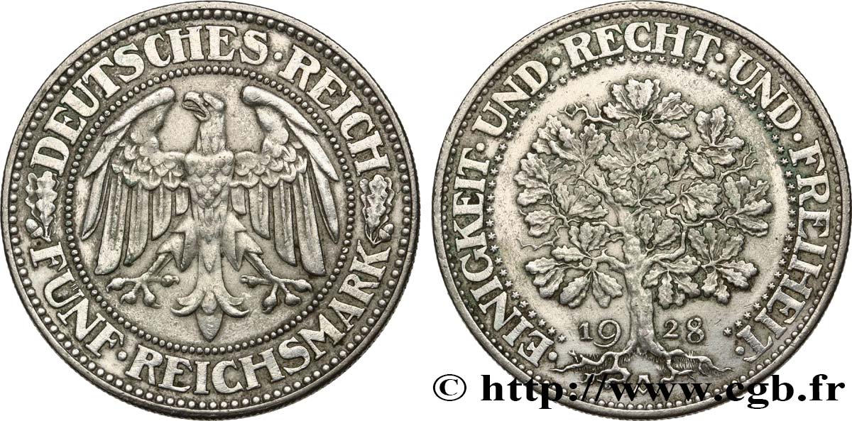 GERMANIA 5 Reichsmark 1928 Berlin q.SPL 
