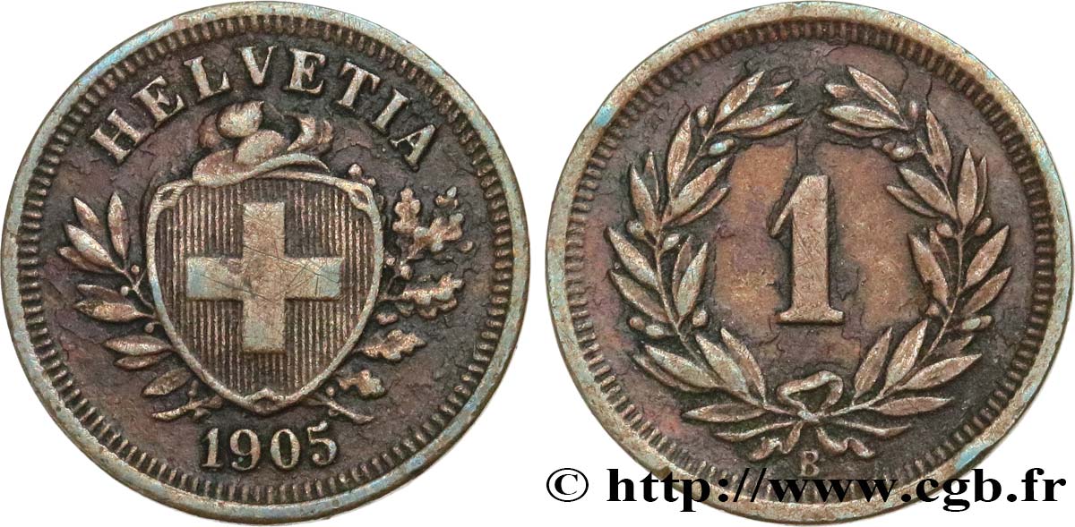 SVIZZERA  1 Centime Croix Suisse 1905 Berne - B BB 