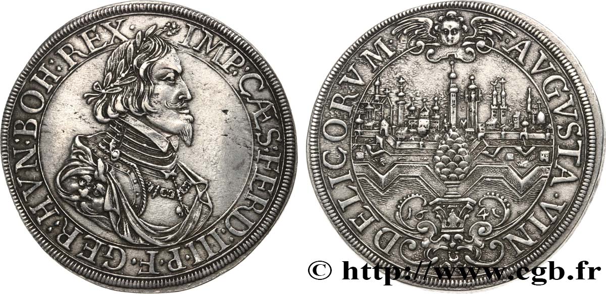 ALLEMAGNE - AUGSBOURG - FERDINAND III Thaler 1641 Augsbourg q.SPL 