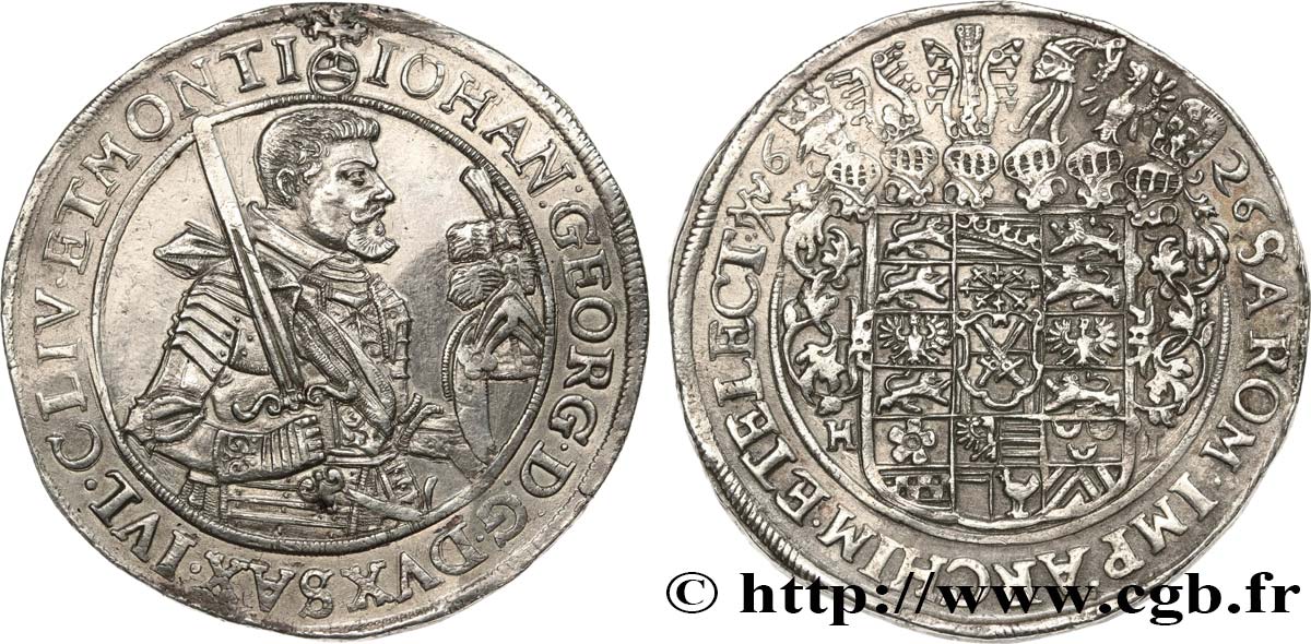 GERMANY - SAXONY - JEAN-GEORGES I Thaler 1626 Dresde AU/AU 