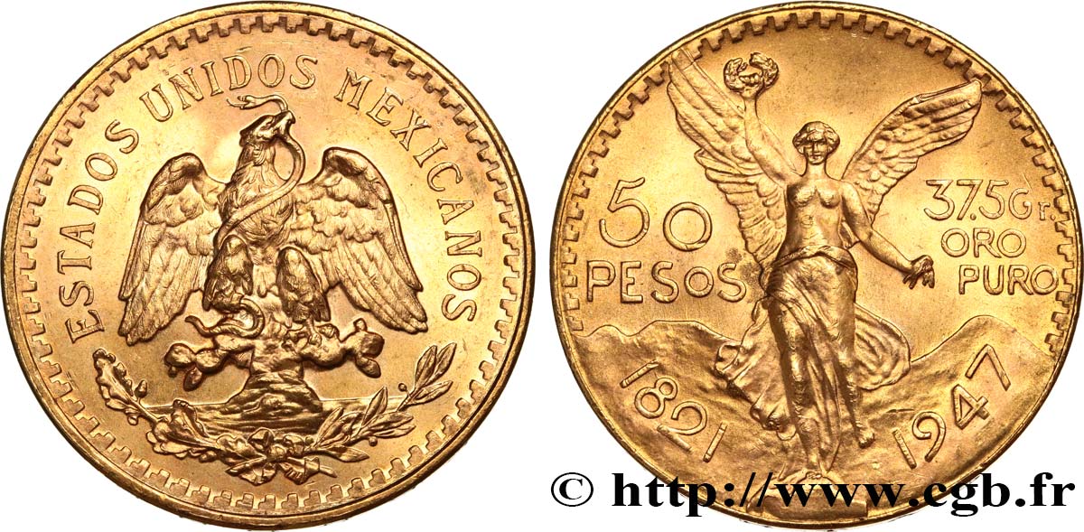 MEXIQUE 50 Pesos or 1947 Mexico 569 SPL 