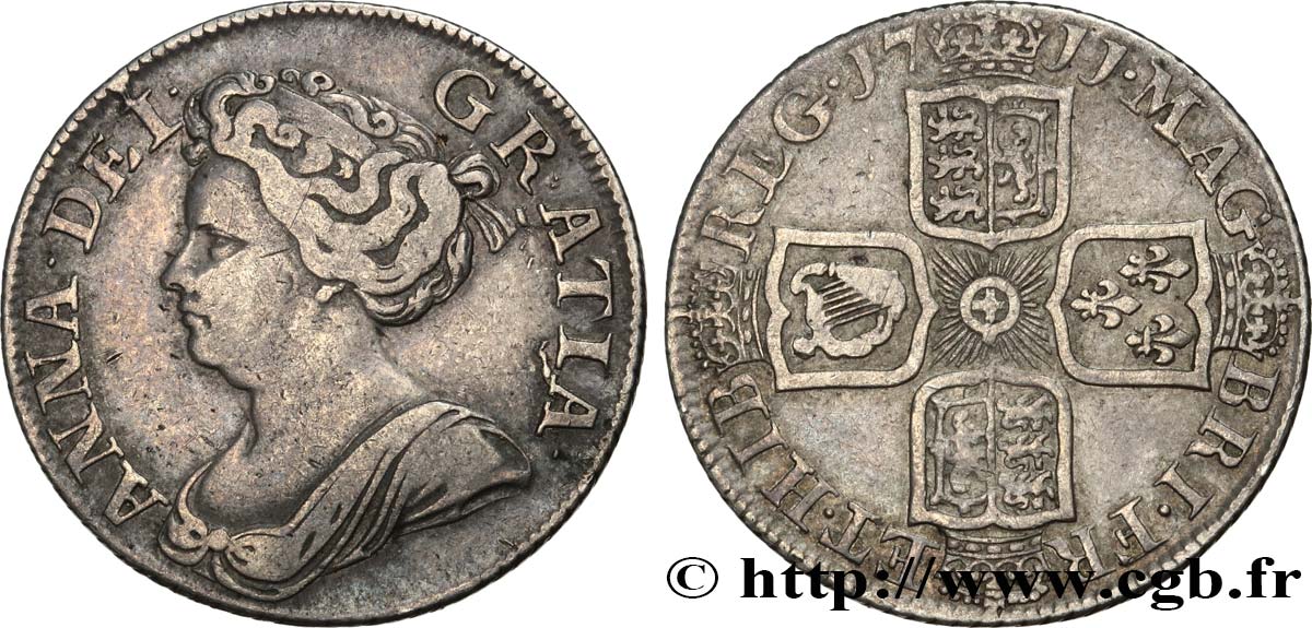 UNITED KINGDOM 1 Shilling Anne 1711 Londres VF 