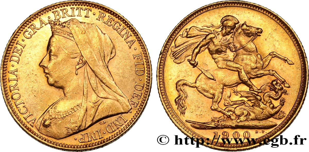 INVESTMENT GOLD 1 Souverain Australie Victoria type “Old Head” 1900 Melbourne SPL 