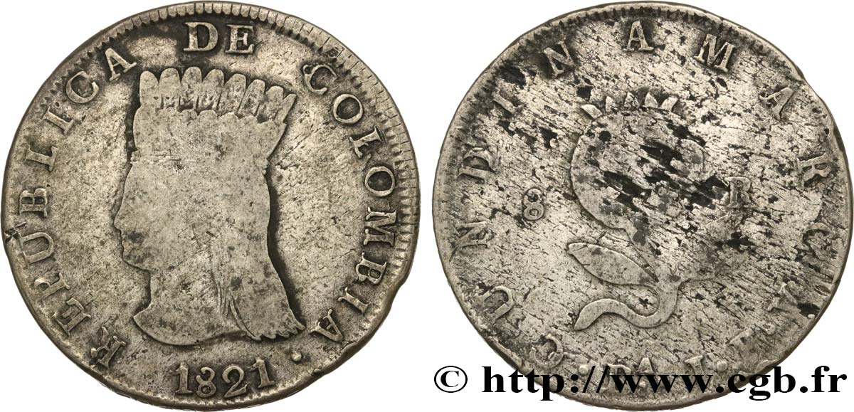 COLOMBIA 8 Reales 1821  BC 