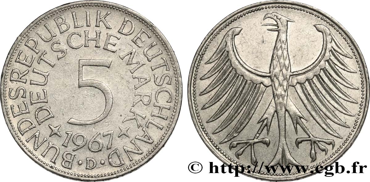 DEUTSCHLAND 5 Mark 1967 Munich - D fVZ 