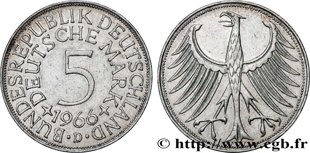DEUTSCHLAND 5 Mark 1966 Munich - D fVZ 