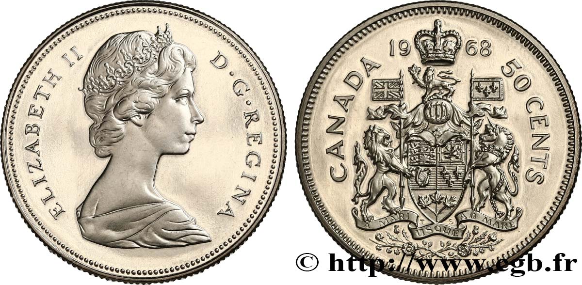 CANADA 50 Cents Proof Elisabeth II 1968  MS 