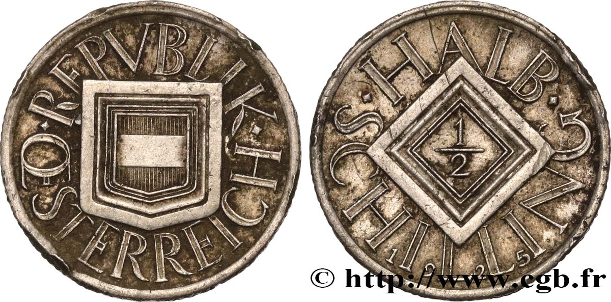 AUTRICHE 1/2 Schilling 1925  TTB 