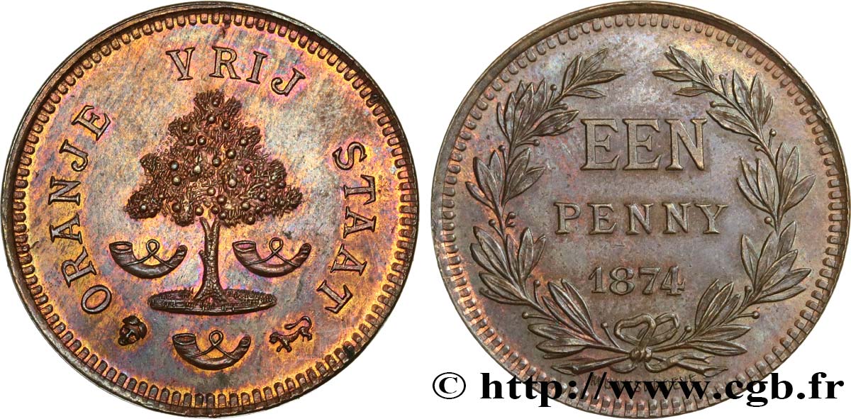 SüDAFRIKA Essai de 1 Penny 1874 Bruxelles fST 