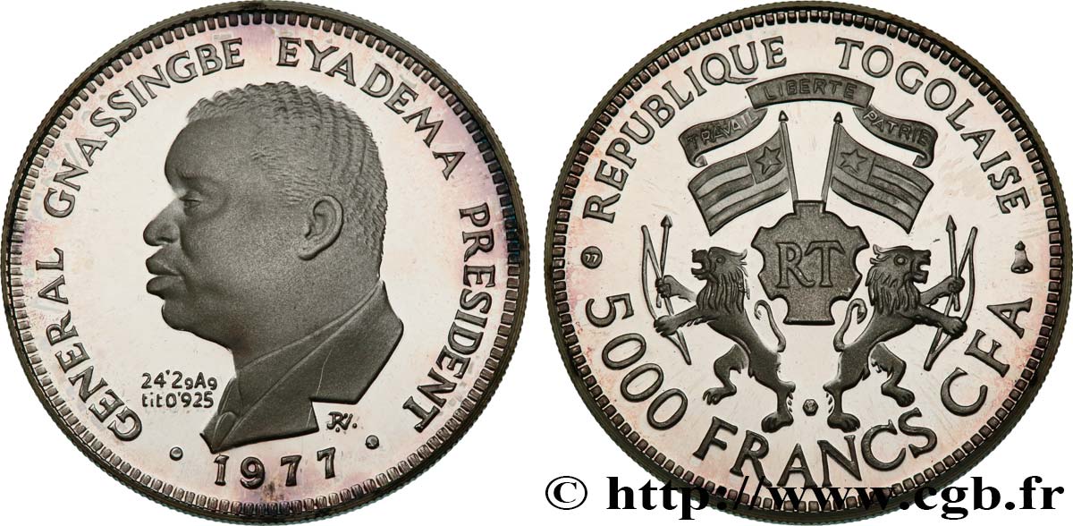 TOGO - GNASSINGBE EYADEMA 5000 Francs Président Eyadema 1977  MS 