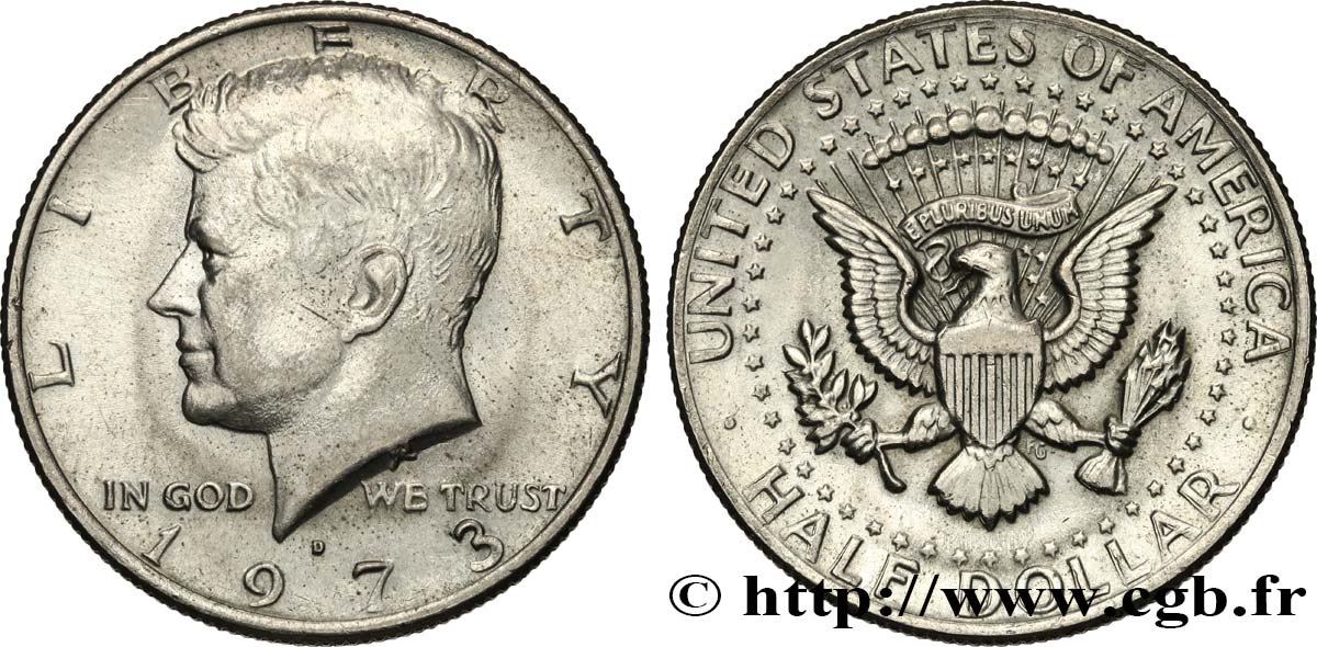 ÉTATS-UNIS D&nbsp;AMÉRIQUE 1/2 Dollar Kennedy 1973 Denver SUP 