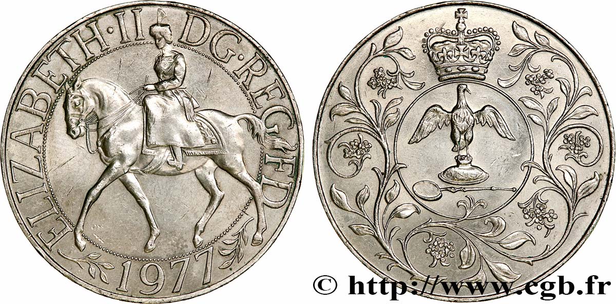 REINO UNIDO 25 New Pence jubilé d’argent d’Elisabeth II 1977  EBC 