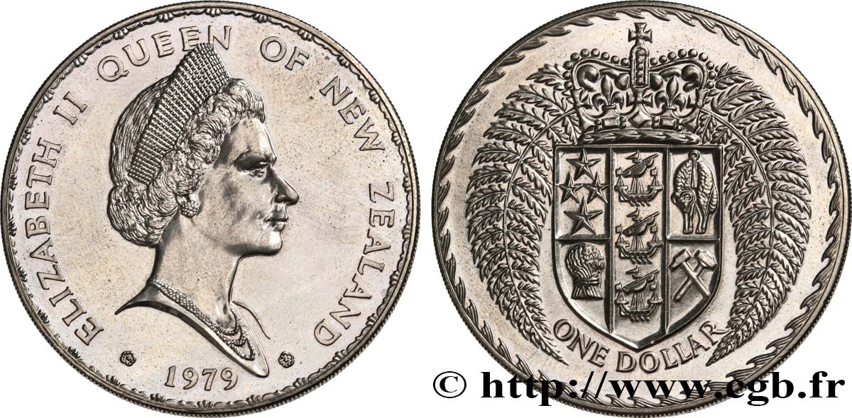 NOUVELLE-ZÉLANDE 1 Dollar Elisabeth II 1979 Monnaie Royale du Canada SUP 