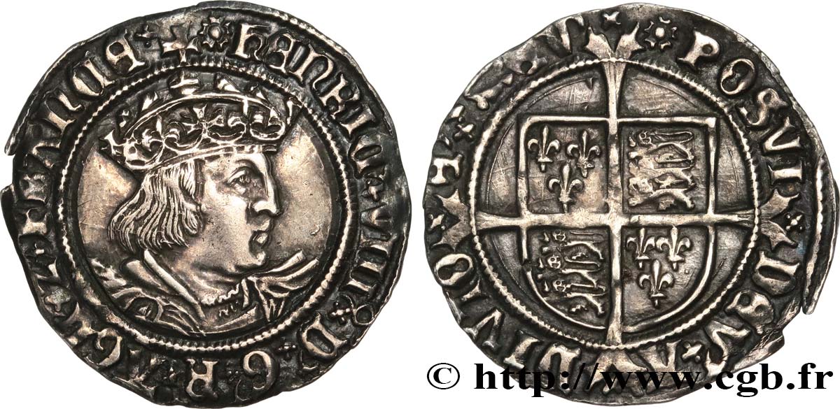 ENGLAND - KINGDOM OF ENGLAND - HENRY VIII Gros (Groat) 1526-1529 Londres q.SPL 