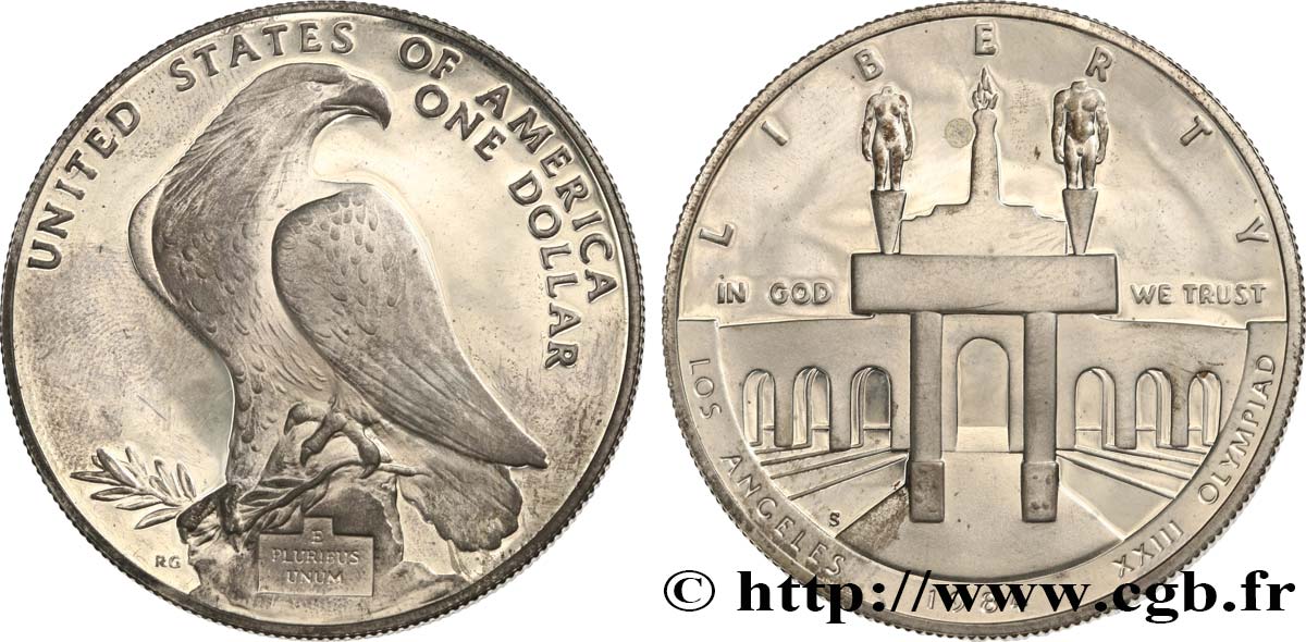 UNITED STATES OF AMERICA 1 Dollar Proof J.O. de Los Angeles 1984 San Francisco MS 