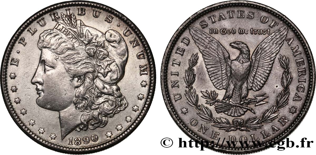 ÉTATS-UNIS D AMÉRIQUE 1 Dollar Morgan 1890 Philadelphie TTB+ 