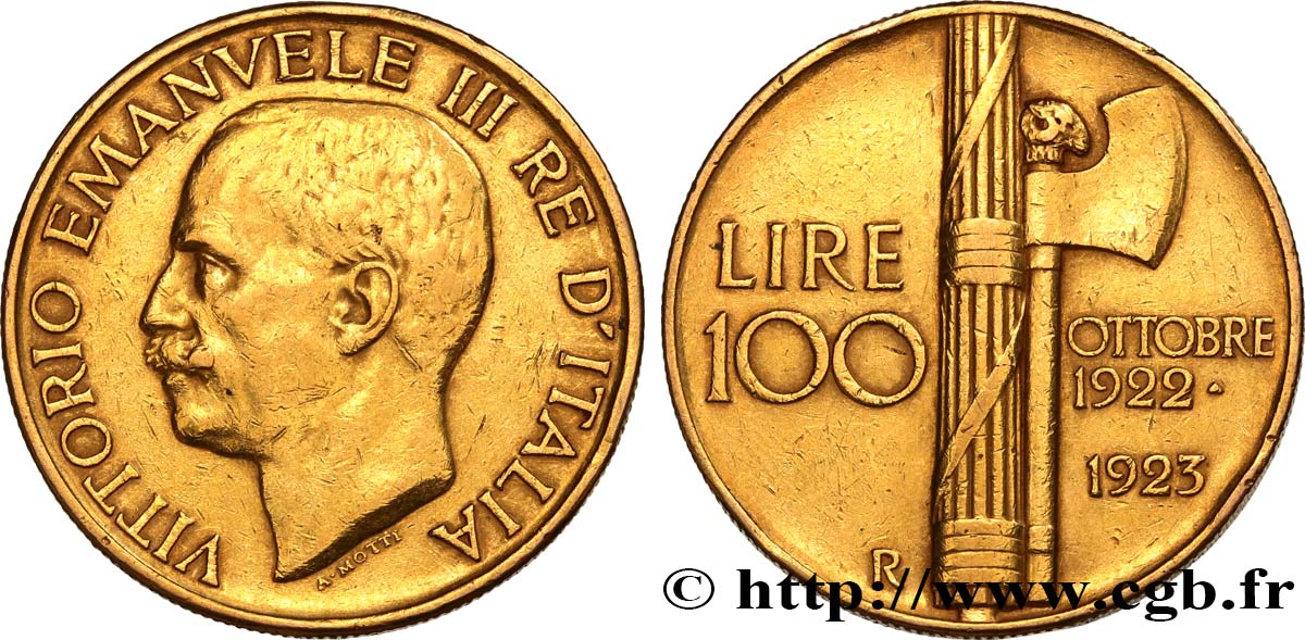 ITALIA - REINO DE ITALIA - VÍCTOR-MANUEL III 100 Lire 1923 Rome MBC 