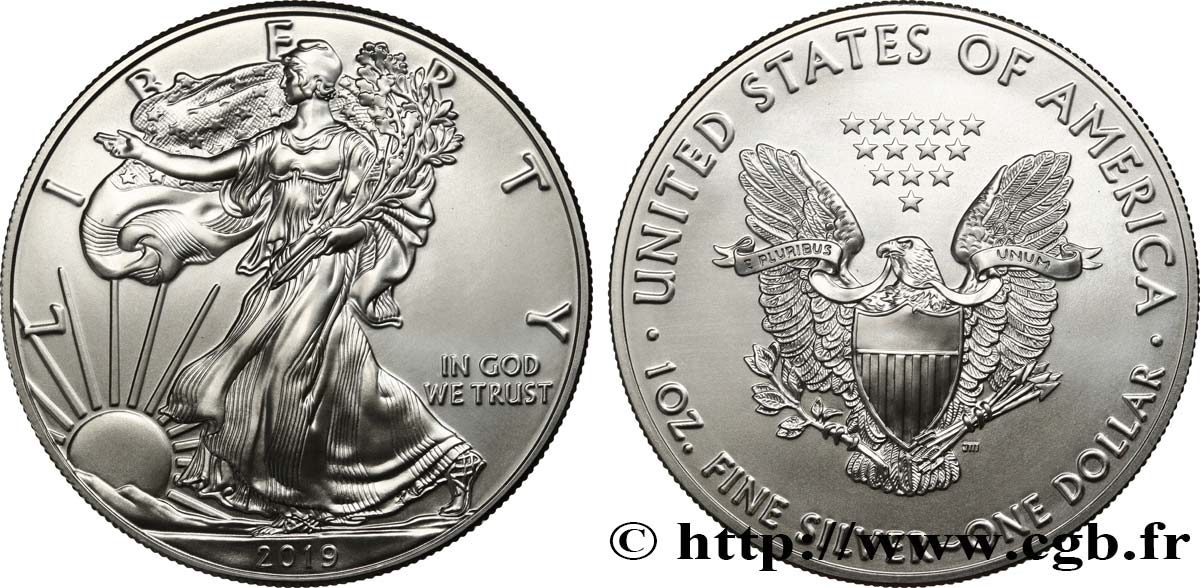 ARGENT D INVESTISSEMENT 1 Dollar type Liberty Silver Eagle 2019  SPL 