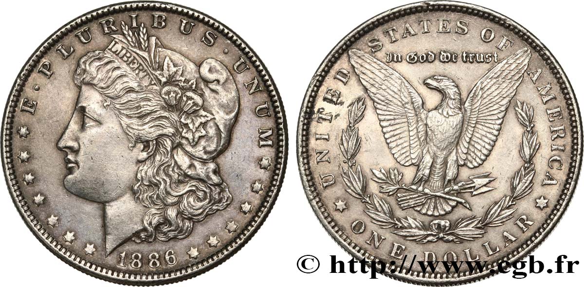 ÉTATS-UNIS D AMÉRIQUE 1 Dollar Morgan 1886 Philadelphie SUP 